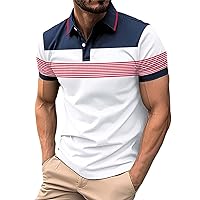 Mens Polo Shirts Short Sleeve 2024 Solid Casual Shirt Golf Slim Fit Athletic Lightweight Tennis Breathable Tops with Pocket