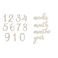 Pearhead Wooden Milestone Numbers & Words, Baby Announcement Cards, Milestone Marker Keepsakes, Pregnancy Milestone Markers, Wooden Photo Props for Pregnancy and Baby