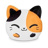 TeeTurtle Plushiverse - 4 Inch Reversible Plushie - Cute Kawaii Orange and Black and White Calico Cat - Soft Stuffed Animal
