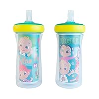 The First Years Cocomelon Insulated Straw Cups - Silicone Straw Cups for Toddlers - Kids Water Bottles Ages 18 Months and Up - 2 Count