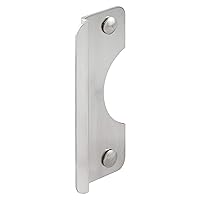 Prime-Line U 10676 Steel Latch Guard Plate Cover for Out-Swinging Doors, 6 Inch Cover with 5/16 Inch Offset, Stainless Steel, Set of 1