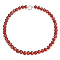 Simple Classic Hand Knotted Created Semi Precious Gemstone Round Ball 10MM Bead Strand Necklace Western Jewelry For Women Toggle Clasp 16 18 20 Inch