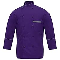 Creation NP-07 Men's Chef Coat Check Piping (Size= XXS-7XL, Colours=12)