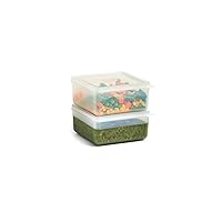 W&P Freezer Cubes- Set of 2 | Reclaim Your Freezer With Tidy Stackable Frozen Food Containers | 16 oz | Freezer safe, BPA Free, Dishwasher Safe, Microwave Safe