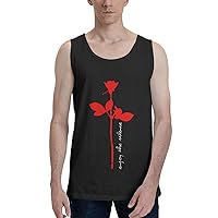 Depeche Music Mode Tank Tops Men Fashion Loose Crew Neck Cotton Sleeveless Shirt Sports T-Shirt