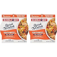 Bumble Bee Quick Catch Southwest Rice, Wild Caught Tuna and Rice Bowl, 6 oz - Ready to Enjoy, Spork Included - 15g Protein per Serving - No Artificial Flavors - Good Source of Fiber (Pack of 2)