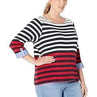 Tommy Hilfiger Plus Size Stripe Ainsley Tee Sky Captain Combo 0X