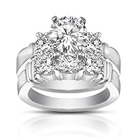 2.00 ct Women's Round Cut Diamond Engagement Ring With Wedding Band Set in Platinum