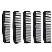 5 Pieces Hair Combs Set For Girl,Mutilcolors Pocket Hair Combs For Men And Women ,Durable Plastic Fine Dressing Comb(Black)
