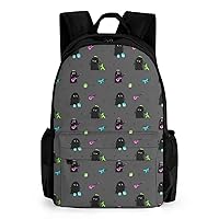 Rock Band of Cute Monster 17 Inch Laptop Backpack Large Capacity Daypack Travel Shoulder Bag for Men&Women