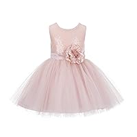 Wedding Pageant Sparkling Sequins Mesh Flower Girl Dress Tulle Toddler Holiday Gown Occasions 124