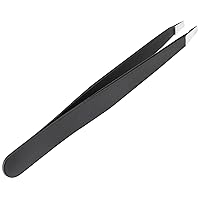 The BrowGal – Professional Hand-Made Slant Tweezer – Exclusive for Eyebrows Facial Hair, Ingrown Hair Removal & Blackhead - Handy & Portable Tool, Easily Grip with Safety, Anti-rust – 3.9 In, Black