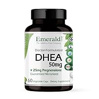 Emerald Labs DHEA 50mg - Dietary Supplement with DHEA Pregnenolone and Tocotriene Complex - Cognitive Function, Metabolism, and Healthy Hormone Levels - 60 Vegetable Capsules
