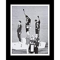 buyartforless IF BAFL2511X 14x11 2 Framed Mexico Olympics 1968 Power Salute 14X11 Tommie Smith John Carlos Historic Art Print Poster, black, white, gray