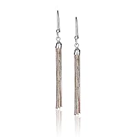 Sterling Silver Box Dangling Tassle Earrings