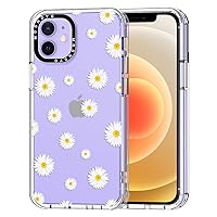 MOSNOVO for iPhone 12 & iPhone 12 Pro Case, [Buffertech 6.6 ft Drop Impact] [Anti Peel Off] Clear Shockproof TPU Protective Bumper Phone Cases Cover with White Daisy Design