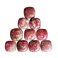 8x8mm Square Shape, Beautiful Genuine Pink Thulite 5 Pcs Lot Cabochon, Jewellery Making Gemstone Suppliers