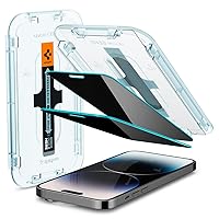 Spigen Tempered Glass Screen Protector [GlasTR EZ FIT - Privacy] Designed for iPhone 14 Pro [Case Friendly] - 2 Pack