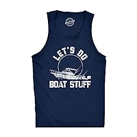 Mens Fitness Tank Let's Do Boat Stuff Tanktop Funny Summer Vacation Fishing Lake Cottage Shirt