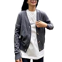 Autumn and Winter 100% Cashmere V-Neck Long-Sleeved Knitted Button Cardigan Sweater