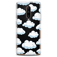 TPU Case Compatible for OnePlus 10T 9 Pro 8T 7T 6T N10 200 5G 5T 7 Pro Nord 2 Clear Boy Pattern Sky Cute Kid Girly Slim fit Soft Cartoon Blue Clouds Print Design Flexible Silicone Cute White