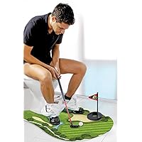 Toilet Golf Game-Practice Mini Golf in Any Restroom/Bathroom- Great Toilet Time-Funny Gifts for Dad, Funny White Elephant Gifts, Gag Gifts for Husband, Boyfriend, Men.