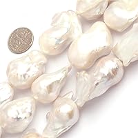 Edison Nucleated Freshwater Pearl Beads for Jewelry Making Natural Gemstone Semi Precious 15-25x20-30mm Round White 15