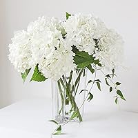 3PCS 22 inch Lifelike Artificial Hydrangea Large Real Touch Flowers Artificial Flowers Dry Flowers Outdoor Wedding Christmas Office Family Party Living Room Table Decoration (White)