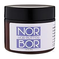 Luna Park Norbor Beauty Organic Hair Butter; treats damaged scalp, and thinning hair; prevents frizz, and promotes hair growth (4 oz Rosemary Scent)