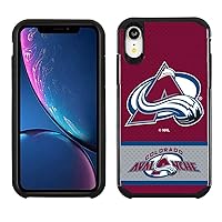 Apple iPhone XR - NHL Licensed Colorado Avalanche Burgundy Jersey Textured Back Cover on Black TPU Skin