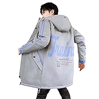 Mid-Length Youth Hooded Jackets Streetwear Casual Long Coats Outdoor Tops Loose Windbreaker Clothing