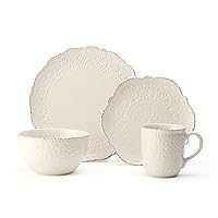 5143149 Chateau Cream 16-Piece Stoneware Dinnerware Set, Service for 4, Off White