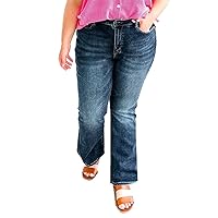 SNKSDGM Women's Wide Leg High Waist Denim Ankle Pants Ripped Raw Hem Y2K Aesthetic Clothing Baggy Boyfriend Jean with Pocket