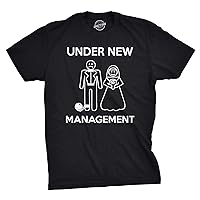 Mens Under New Management Funny Wedding Bachelor Party Novelty Tee for Guys