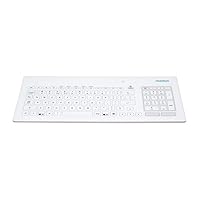 Cleankeys CK5 USB Wired (US/EU) Capacitive Glass Keyboard Integrated Touchpad/Numblock Waterproof Disinfectable Gorilla Gl