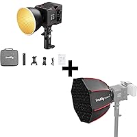 Bundle: SmallRig RC 60B COB Video Light with Built-in 3400mAh Battery & Type-C PD Fast Charging and Mini Parabolic Softbox RA-D30 29cm Quick Release