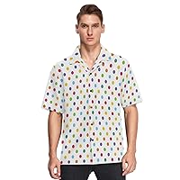 ALAZA Mens Corolful Polka Dots on White Quick Dry Hawaiian Shirt