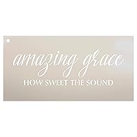 Amazing Grace How Sweet The Sound Stencil by StudioR12 | Reusable Mylar Template | Use to Paint Wood Signs - Pillows - Musical Decor - DIY Home Decor - Select Size (19