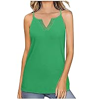 Women Casual V Neck Camisole Summer Sleeveless Tank Tops Spaghetti Strap Cami Shirts Sexy Trendy Going Out Tank Top
