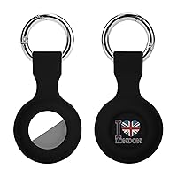 I Love London Fashion Airtag Case with Keychain Silica Gel Finder Tracker Case for Pets Luggage Backpacks 1PCS