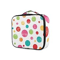 ALAZA Travel Makeup Case, Colorful Polka Dot Cosmetic toiletry Travel bag for Women Girls