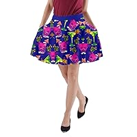 Womens A-line Pocket Skirt Wine Glasses Cocktail Alcohol Spirits Whisky Drinks Celebration Party Skater Skirt