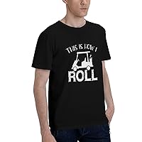 This is How I Roll Golf Cart T-Shirt Man's Short Sleeve Tee Shirt Cotton Crew Neck T-Shirt
