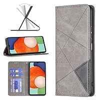 Retro Case for Samsung Galaxy A13 4G 6.6 inch Smartphone Protective Cover PU Leather Wallet Case Stand Invisible Magnetism Compatible with Galaxy A13 4G (Released 2022) Cellphone - Gray
