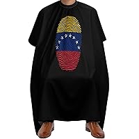 Venezuela Flag Finger Print Waterproof Haircut Cape Barber Hair Cutting Cape with Adjustable Closure Snap Hairdressing Coloring Perming Capes 56.7x67 Inches