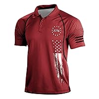 Mens Shirts,Plus Size Summer Outdoor Top Short Sleeve Button T Shirt Printed Casual Tees Vintage Blouse