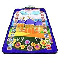 Muslim Prayer Rug for Kids, Smart Electronic Islamic Prayer Carpet Mat, Teaching Talking Music Mat with Worship Step Guide for Kids Toddlers, 43.3x27.5 in (Color : Blue)