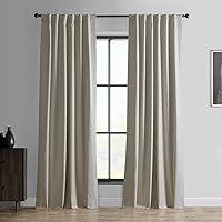 Essential Solid Blackout Curtains for Bedroom 84 Inches Long (1 Panel) Thermal Insulated Blackout Curtains for Living Room Rod Pocket Window Curtains, 50W x 84L, Dark Ivory