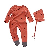 Jumpsuit for Boys Baby Boys Girls Sleepwear Romper Long Sleeve Graphic Print Footed Bodysuit (Dark Blue, 3-6 Months)