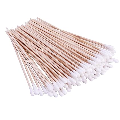 400 Count 6 Inch Long Cotton Swabs with Wooden Handles Cotton Tipped Applicator for Cleaning